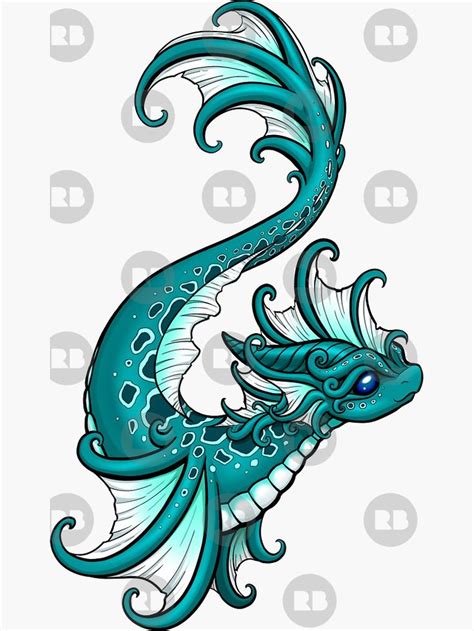 Water Dragon Sticker by Rebecca Golins in 2022 | Dragon artwork, Cute ...