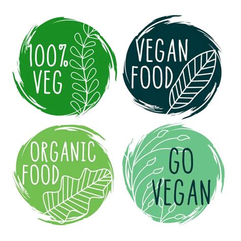 Vegan food labels set in green colors — Stock Vector © StarLine #302002914