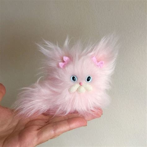 Floof the Fluffy Pink Cat MADE TO ORDER - Etsy in 2024 | Pink cat, Fluffy cat, Cute art