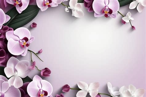 Premium AI Image | Pink orchids on a purple background