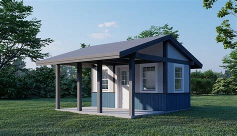 Garden Storage Shed Plans With Porch 16x16 Outdoor Small House Building Blueprints - Etsy