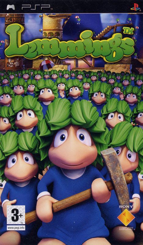 Lemmings (2006) PSP box cover art - MobyGames