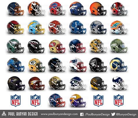 Designer gives all 32 NFL helmets a bold makeover | Nfl football ...