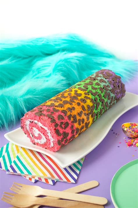 Rainbow Leopard Print Cake Roll Inspired by Lisa Frank | Club Crafted