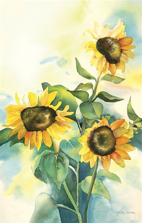 Sunflower Painting Print, Sunflower Watercolor, Sunflower Art Print ...