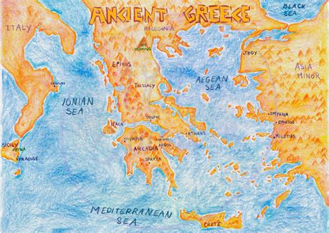 Giant Ancient Greece Map Printable English and TO FILL Version educational Purpous - Etsy