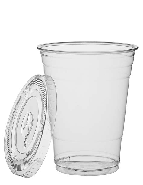 Clear Plastic Cups with Lids | 16 oz, 100 Pack | PET Cold Smoothie Cups | Iced Coffee Cups ...