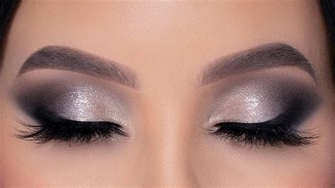 Classic Silver Sparkly Smokey Eyes Tutorial - YouTube