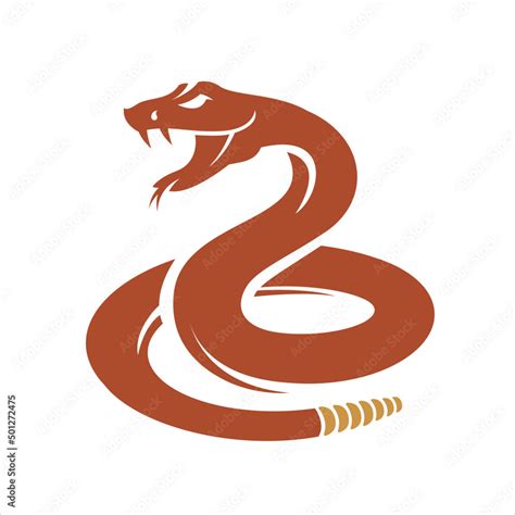 Rattlesnake icon vector illustration flat snake logo design Stock Vector | Adobe Stock