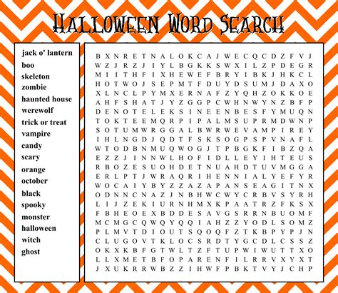 Halloween Word Search Large - 15 Free PDF Printables | Printablee