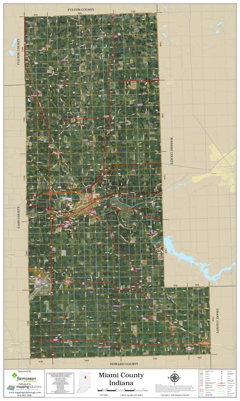 Miami County Indiana 2020 Aerial Wall Map | Mapping Solutions