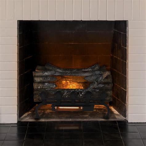 Pleasant Hearth 20.5 in. Crackling Electric Fireplace Logs with Grate and Heater L-20WGH - The ...