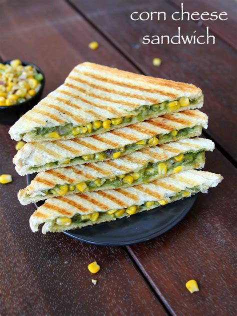 corn sandwich recipe | corn cheese sandwich | grilled sweet corn sandwich