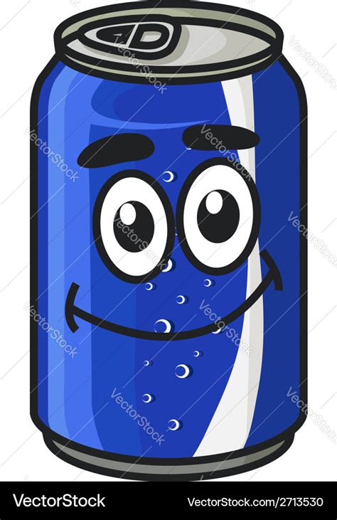 Blue cartoon soda or soft drink can Royalty Free Vector