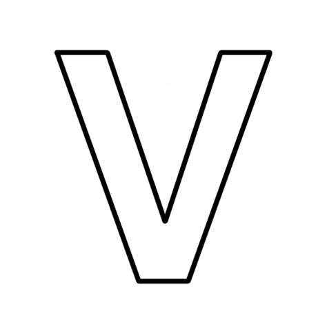 Letters and numbers - Letter V block capitals