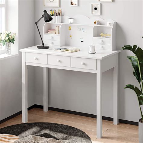 Adorneve Teen Writing Desk with Hutch 7 Drawers,Student Desk Study ...