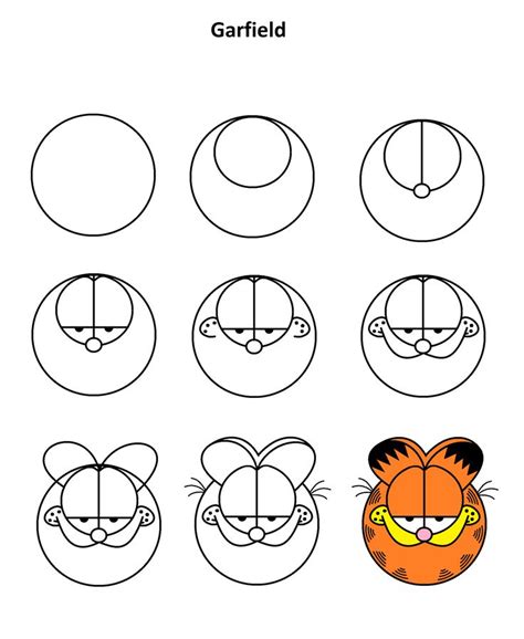 How To Draw Garfield Easy Drawing Tutorial For Kids | Images and Photos ...