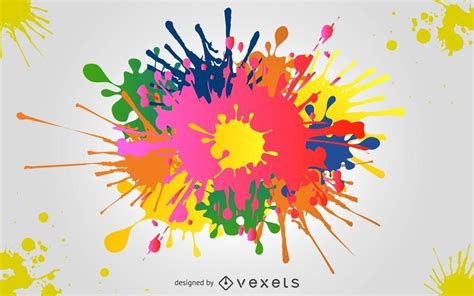 Colorful Paint Splash Background - Vector Download