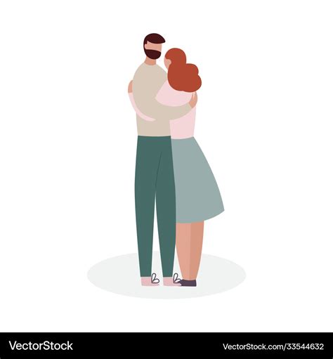 Cartoon couple hug - two people hugging isolated Vector Image