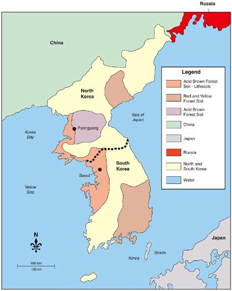 Soils and Korea Peninsula. The location of the DMZ with soil tunnels is... | Download Scientific ...