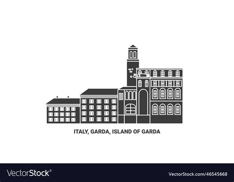 Italy garda island of travel landmark Royalty Free Vector