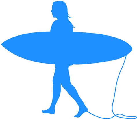 Surfer Girl Silhouette | Free vector silhouettes