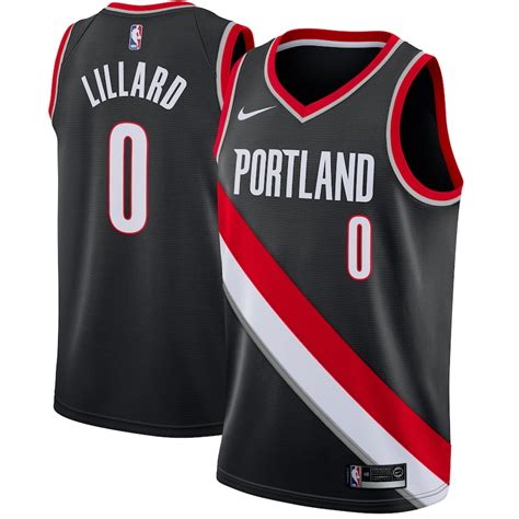 Nike Damian Lillard Portland Trail Blazers Black Swingman Jersey - Icon Edition