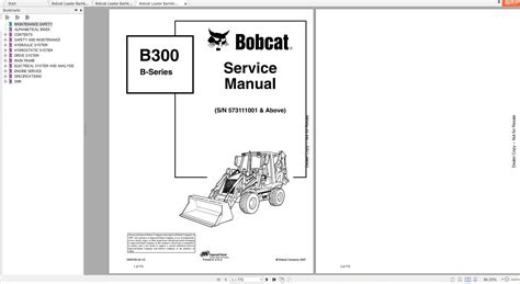 Bobcat B300 Backhoe Loader Manual