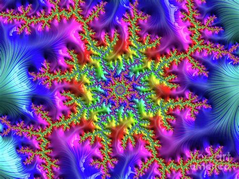 Rainbow Colors Digital Art - Fractal Rainbow 3 by Elisabeth Lucas ...