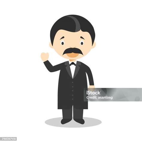 Friedrich Nietzsche Cartoon Character Vector Illustration Kids History ...