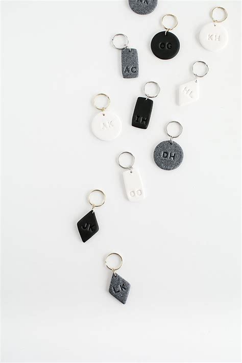 DIY Monogram Clay Keychains - Homey Oh My