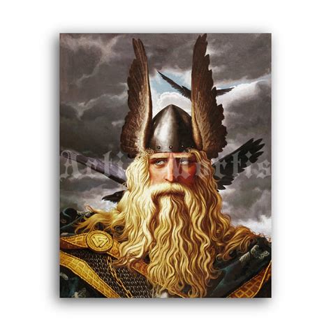 Printable Odin - illustration by Konstantin Vasilev – Wotan, Viking art