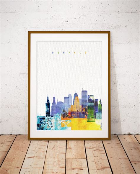 Buffalo Skyline Art Print Poster Modern Wall Art New Home - Etsy