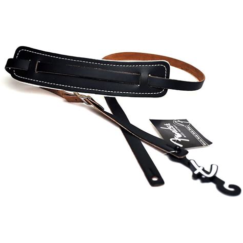 Fender Standard Vintage Leather Guitar Strap, Black | Reverb