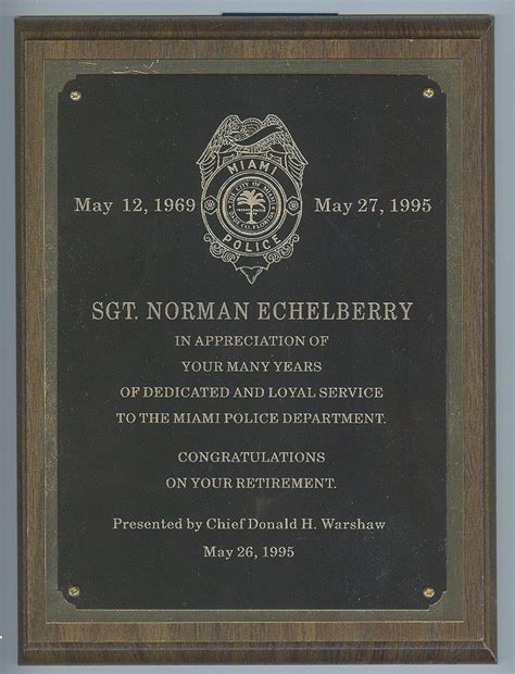 Police Retirement Plaques Quotes. QuotesGram