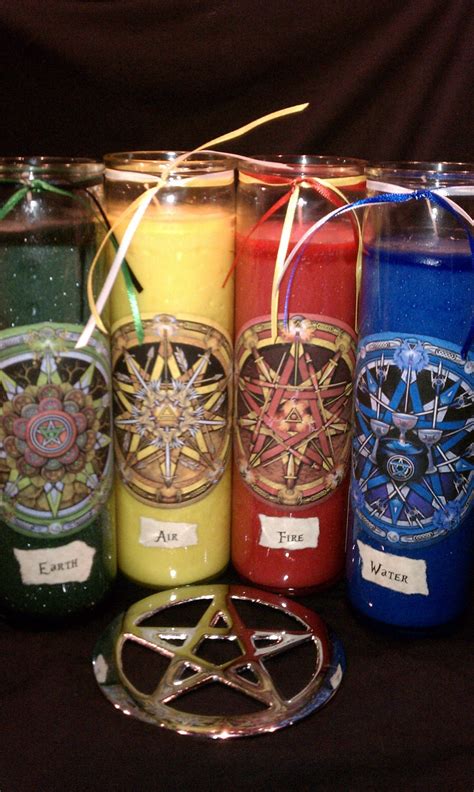 SET of 4 Wicca Witch Pagan Altar Spell Magick Element