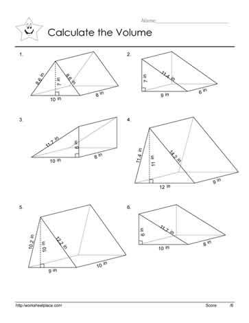 Volume Triangular Prism Worksheet