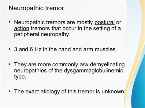 Differential diagnosis of tremors