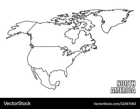 North america outline map Royalty Free Vector Image