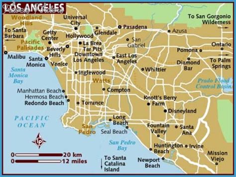 Los Angeles Map Tourist Attractions - TravelsFinders.Com