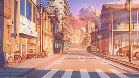 ArtStation - Tokyo street sunset, Arseniy Chebynkin - https://www.artstation.com/artwork ...