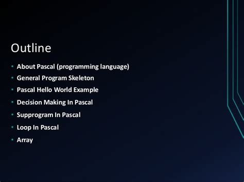 Pascal Programming Language