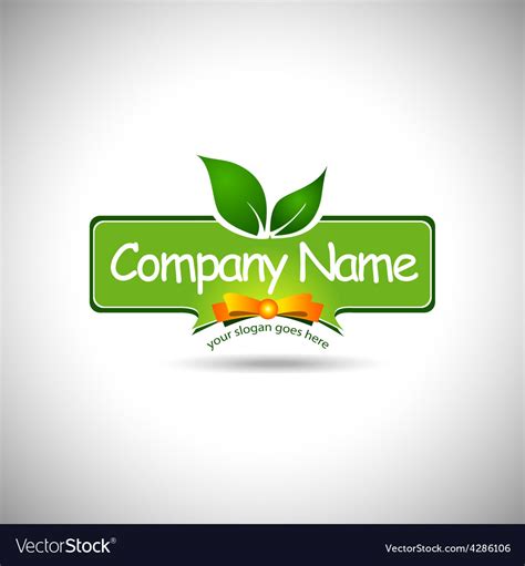 Food label logo design Royalty Free Vector Image