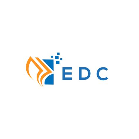 EDC credit repair accounting logo design on white background. EDC creative initials Growth graph ...