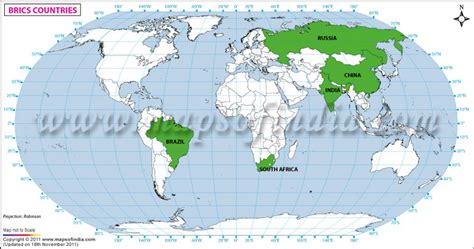 BRICS Countries Map, BRICS Countries