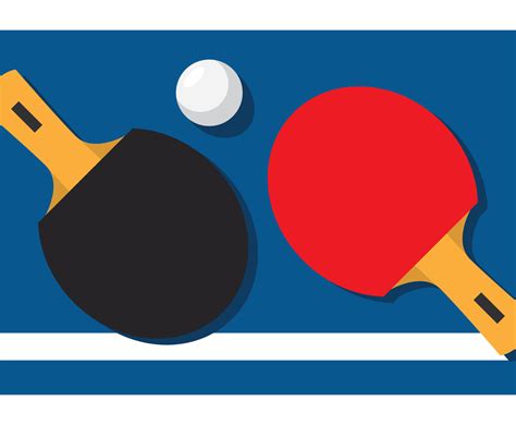 Ping Pong Paddle On Table Vector Art & Graphics | freevector.com