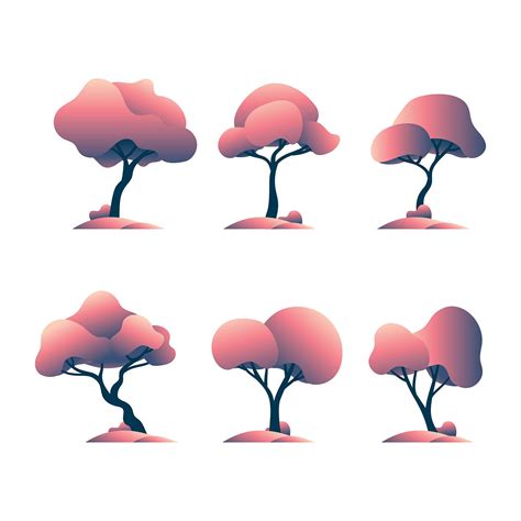 Cute Trees Clipart Set 358128 Vector Art at Vecteezy