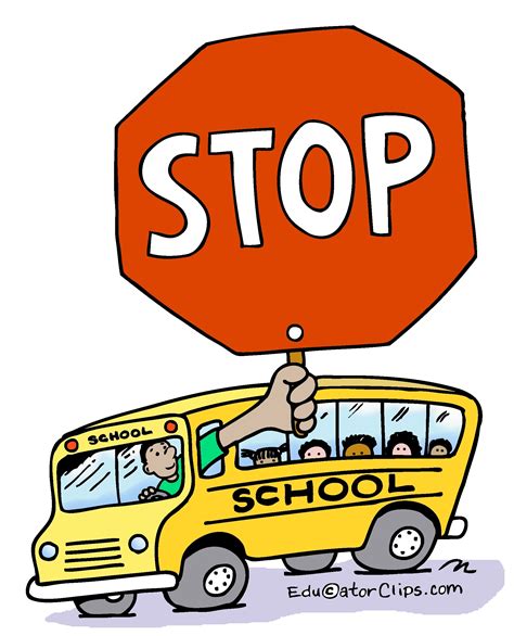 School Bus Stop Sign Cartoon