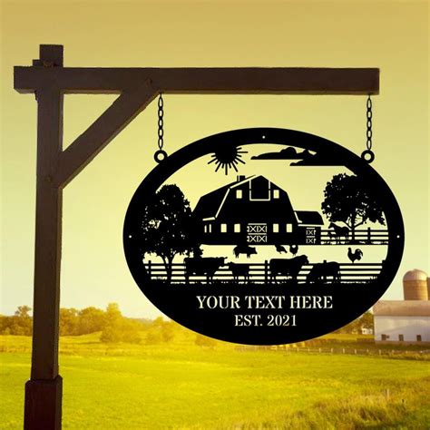 Custom Metal Farm Sign, Farmhouse Decor Customized, Personalized Family Name Sign, Farmer Gift ...