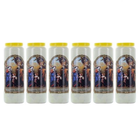 Set of 6 Novena Candles Holy Family in Plant Wax